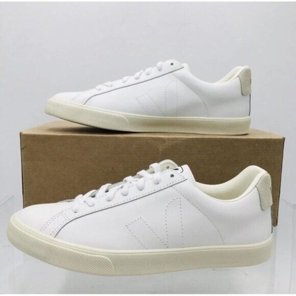 Veja Esplar Logo Low Top Sneaker Extra White/natural Leather Womens US 6/ EU 37